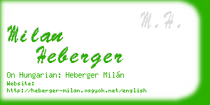 milan heberger business card